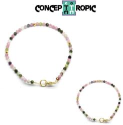  Bratara Turmalina Multicolora Diametru 56 mm - Rotund Fatetat 3x3 mm - Accesorii GF