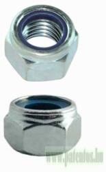  Hatlapú önzáró anya műanyag betéttel, acél, 8, horganyzott, DIN985, ISO10511, NCN41161, 10 db/csomag