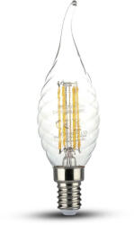 V-TAC Bec LED - 4W, Filament, E14, Twist Candle Tail, 6000K (17998-)