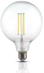 V-TAC Bec LED 12.5W, Filament, E27, G125, Sticla Clara, Lumina Naturala (4000K) (15024-)
