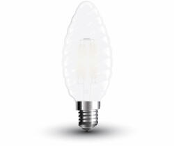 V-TAC Bec LED - 4W, Filament E14, Dispersor Semi Transparent Twist Candle, 6400K (18307-)