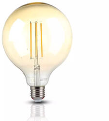 V-TAC Bec LED 12.5W, Filament, E27, G125, Sticla cu aspect de Chihlimbar, 2200K (13132-)