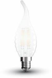 V-TAC Bec LED - 4W, Filament E14, Dispersor Semi Transparent Twist Candle Tail, 2700K (17991-)