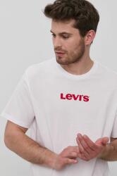Levi's Tricou bărbați, culoarea alb, cu imprimeu 9BY8-TSM0IT_00X