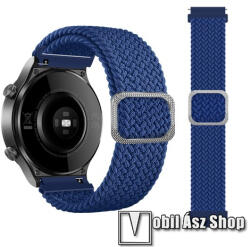  Okosóra szíj - szövet, sztreccses, állítható - KÉK - 240mm hosszú, 22mm széles - SAMSUNG Galaxy Watch 46mm / Watch GT2 46mm / Watch GT 2e / Galaxy Watch3 45mm / Honor MagicWatch 2 46mm