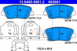 ATE set placute frana, frana disc ATE 13.0460-5661.2 (13.0460-5661.2)