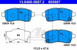 ATE set placute frana, frana disc ATE 13.0460-5687.2 (13.0460-5687.2)