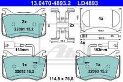 ATE set placute frana, frana disc ATE Ceramic 13.0470-4893.2 (13.0470-4893.2)