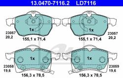 ATE set placute frana, frana disc ATE Ceramic 13.0470-7116.2 (13.0470-7116.2)