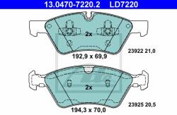 ATE set placute frana, frana disc ATE Ceramic 13.0470-7220.2 (13.0470-7220.2)