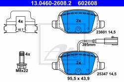 ATE set placute frana, frana disc ATE 13.0460-2608.2 (13.0460-2608.2)