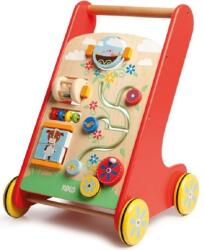 Bigjigs Toys Детска дървена проходилка Bigjigs - С активности, червена (T0214) - baby Проходилка