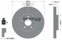 TEXTAR Disc frana TEXTAR 92162405 - automobilus