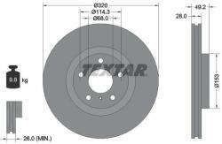 TEXTAR Disc frana TEXTAR PRO+ 92162405 (92162405)