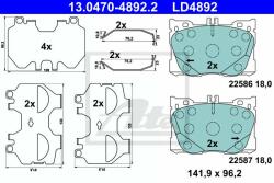 ATE set placute frana, frana disc ATE Ceramic 13.0470-4892.2 (13.0470-4892.2)