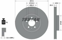 TEXTAR Disc frana TEXTAR PRO 92303303 (92303303)