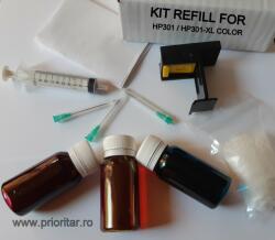 HP Kit refill reincarcare cartuse color HP-301 ( HP301 HP-301-XL CH562EE CH564EE )