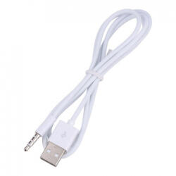 1M 3.5mm(Male) to USB töltő kábel, fehér