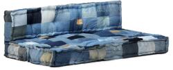 vidaXL Set perne canapea din paleți, 2 piese, albastru, denim, petice (325911)