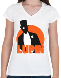 printfashion Lupin - Női V-nyakú póló - Fehér (5051690)