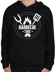 printfashion Barbecue time - Gyerek kapucnis pulóver - Fekete (5035468)