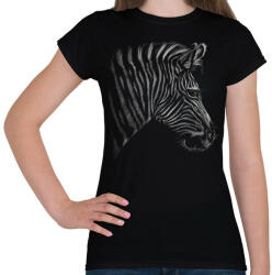 printfashion Zebra portré - Női póló - Fekete (5027879)