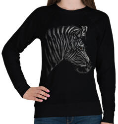 printfashion Zebra portré - Női pulóver - Fekete (5027933)