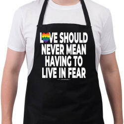 printfashion Love should never mean having to live in fear - humanista - LMBT / LMBTQI (129) - Kötény - Fekete (4936732)