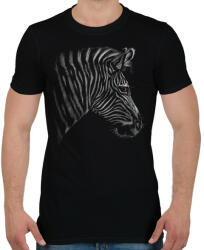 printfashion Zebra portré - Férfi póló - Fekete (5027787)