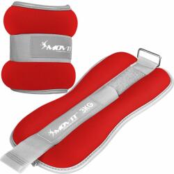 MOVIT Neoprén csuklósúly bokasúly MOVIT® 2 x 3 kg - piros
