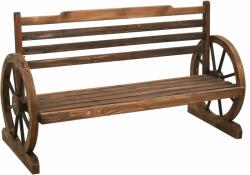 vidaXL Bancă de grădină, 112 cm, lemn masiv de brad (313891)