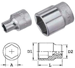 Genius Tools 323211 3/8"-os 6 lapú dugókulcs fej, 11 mm (323211)