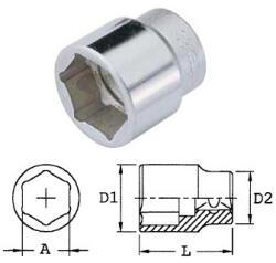 Genius Tools 827095 1"-os 6 lapú dugókulcs fej, 95 mm (827095)