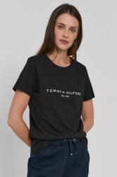 Tommy Hilfiger pamut póló fekete - fekete M - answear - 15 990 Ft