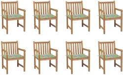 vidaXL 8 db tömör tíkfa kerti szék levélmintás párnával (3073070/71/72/73/74/75/76/77/78/79)