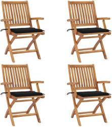 vidaXL 4 db összecsukható tömör tíkfa kerti szék párnákkal (3072730/31/32/33/34/35/36/37/38/39)