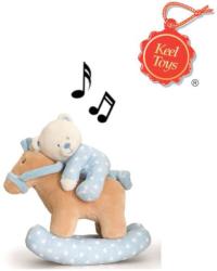 Baby Keel Toys Plüss zenélő hintaló macival 25cm