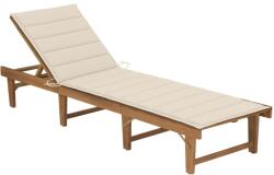 vidaXL összecsukható tömör akácfa napozóágy párnával (3064166) - vidaxl