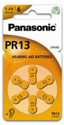 Panasonic PR13/6LB cink-levegő hallókészülék elem, PR48, 6 db/bliszter (PR13-6LB)