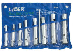 Laser Tools LAS-2457 csőkulcs készlet hajtószárral, 8+1 részes (LAS-2457) - praktikuskft