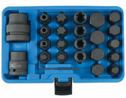 Laser Tools LAS-6891 3/4" és 1"-os teherautós gépi bitkészlet, imbusz, torx, XZN, E-torx, 24 részes (LAS-6891) - praktikuskft