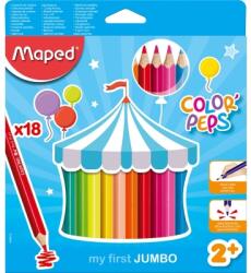 Maped Creioane colorate Color Peps My First Jumbo FSC, 18 culori/set, Maped 834012FC