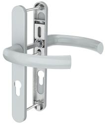 Medos Maner pentru usa PVC, Jowisz, cu sild pentru cilindru, cu arc, material aluminiu, culoare argintiu, 85 x 32 mm