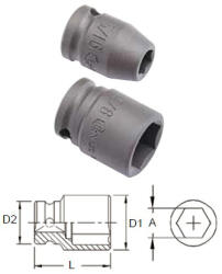 Genius Tools 444016 1/2"-os 6 lapú gépi dugókulcs fej, 16 mm (444016)