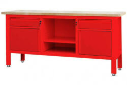Torin Big Red TSK7522-L satupad 2 fiókkal, 2 szekrénnyel, nyitott tárolóval, fa munkalappal (TSK7522-L) - praktikuskft