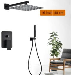 Dusche Fali zuhanyszett falba építhető falsík alatti keverőcsappal, esőztetős zuhanyfej sárgaréz 40 cm, kézi zuhanyfej keverőcsappal