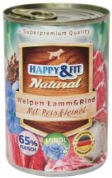Happy&Fit Natural kölyök, bárány, marha, rizs 6x400g