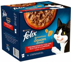 FELIX Felix "Sensations" Pliculețe 24 x 85 g - Curcan, vită, miel, rață în sos