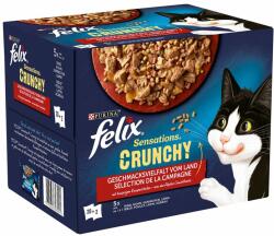 FELIX Felix "Sensations Crunchy" Pliculețe 20 x 85 g + 80 Topping - Pui, vită, iepure, miel