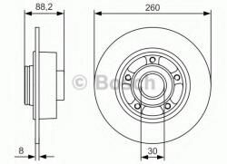 Bosch Disc frana RENAULT GRAND SCENIC III (JZ0/1) (2009 - 2016) BOSCH 0 986 479 C88